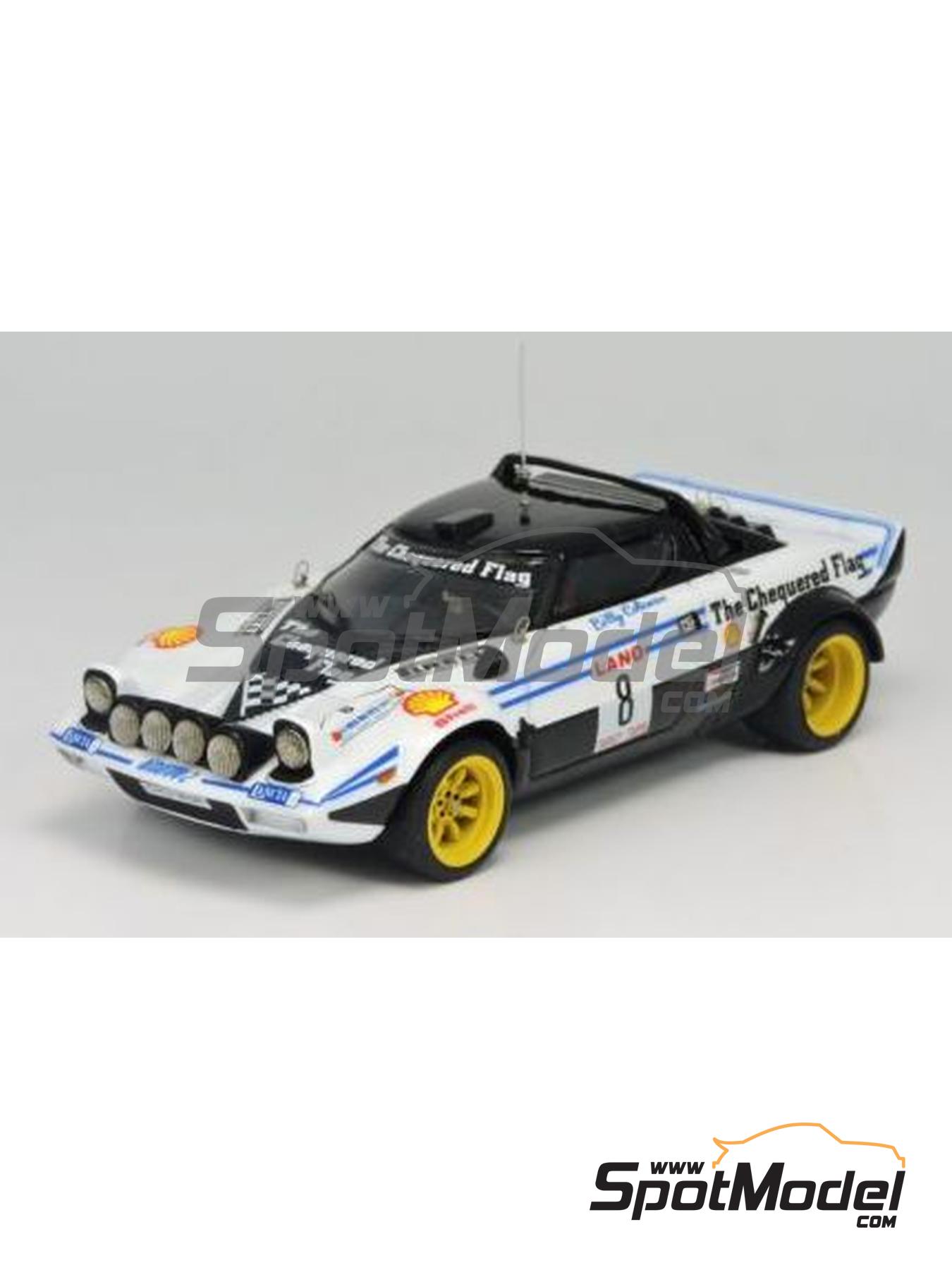 Lancia Stratos HF Group 4 sponsored by The Chequered Flag - Ypres 24 Hours  Rally 1978. Car scale model kit in 1/43 scale manufactured by Arena Modelli